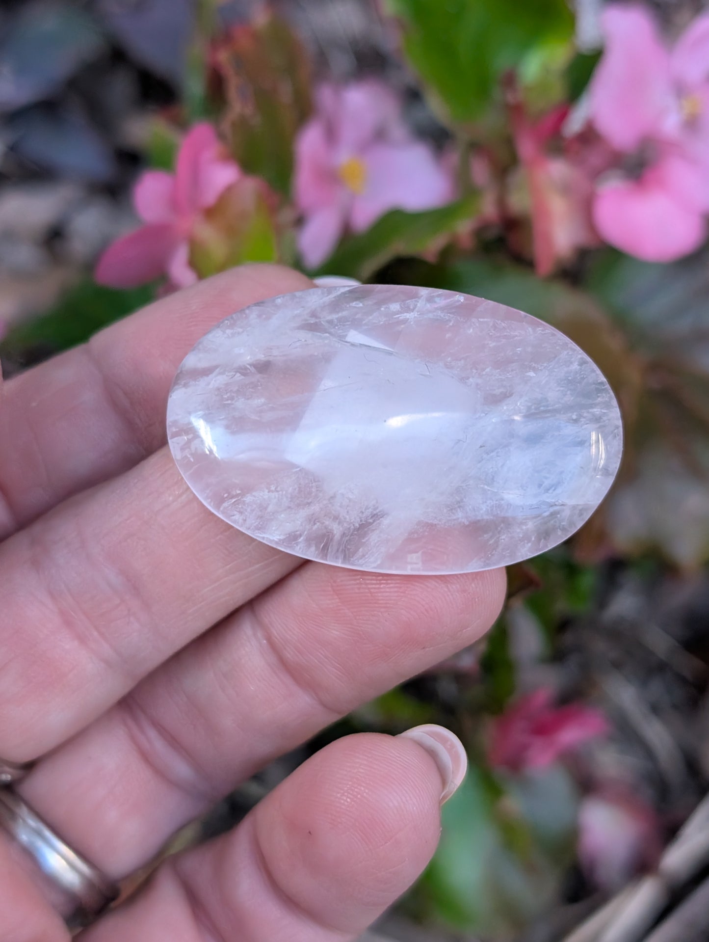 Rose quartz cabochon. Oval . Pink 41mm x 26mm
