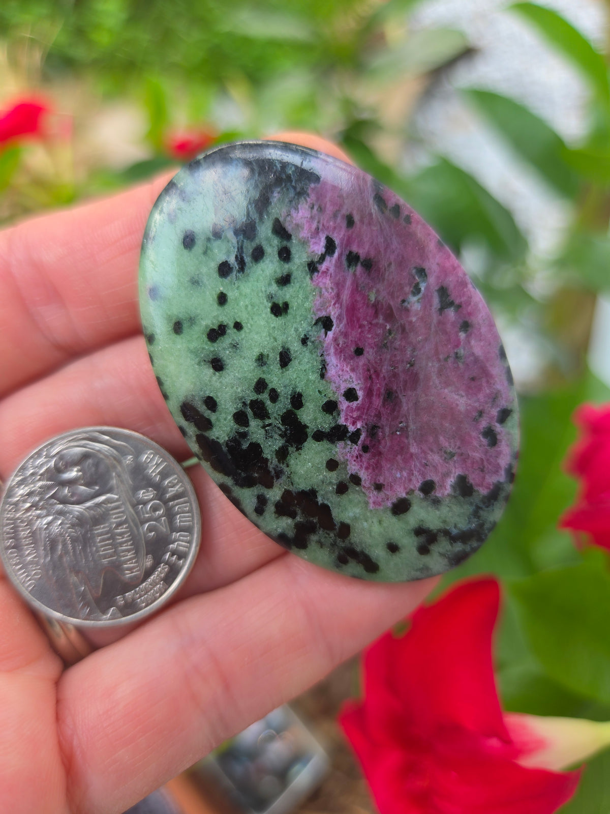 Large Ruby Zoisite Cabochon 55mmx36mm